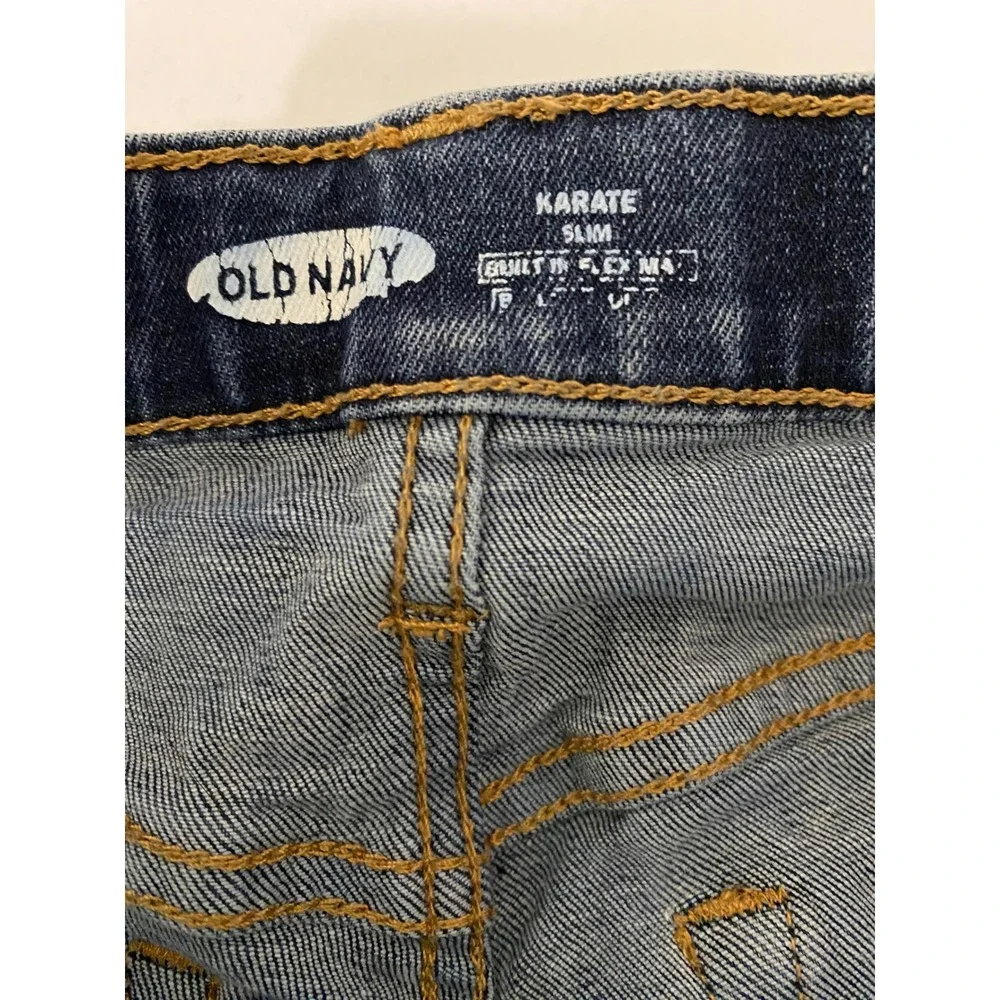 Old‎ Navy Kids Blue Denim Karate Slim Fit Jeans Size 10 Adjustable Waist